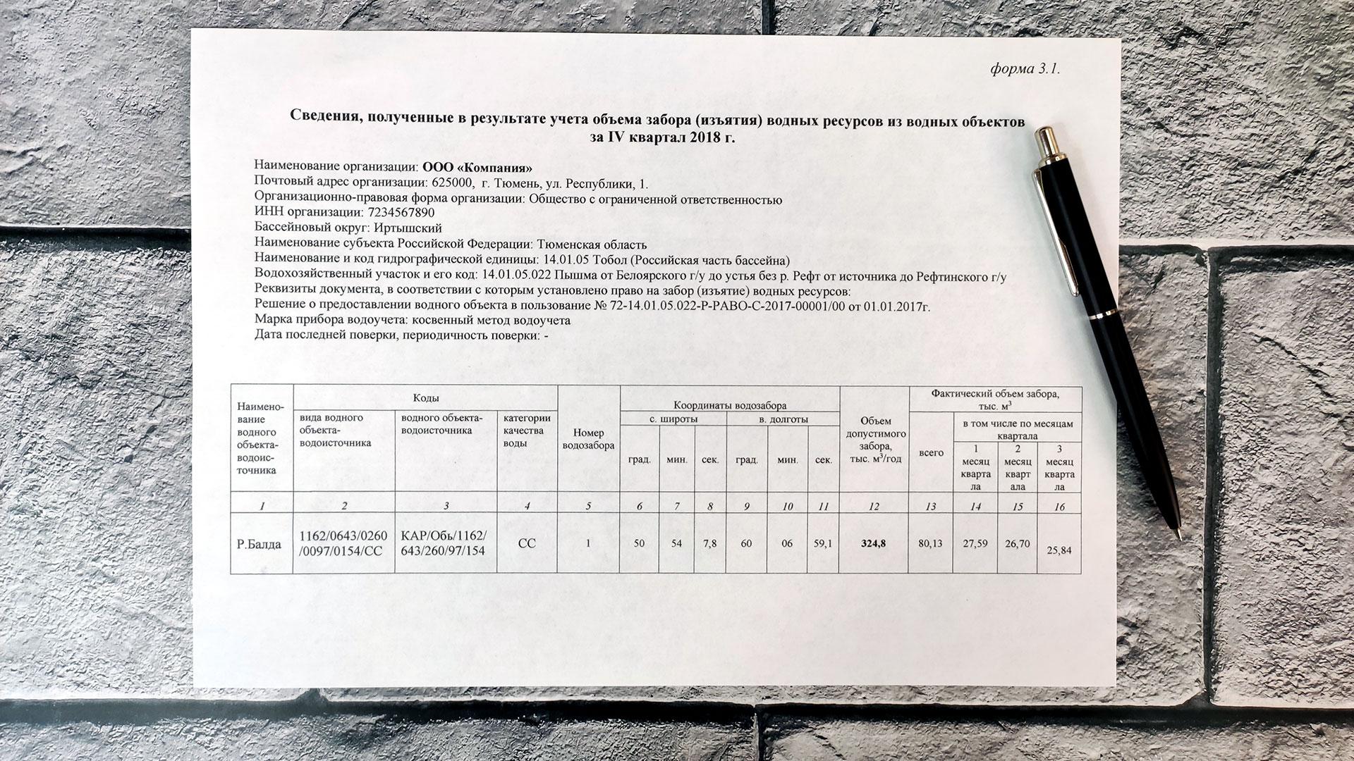 Реестр код водного объекта