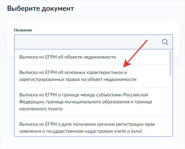 Как заказать выписку через ЕГРН - Шаг 4