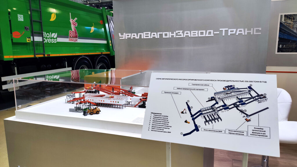 Стенд УралВагонЗавод-Транс с макетом и сортировочной схемой